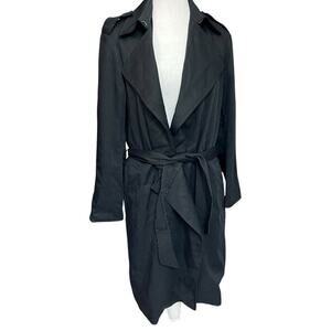Women's Size Small AllSaints Bexley Mac Jacket Trench Black Coat